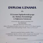 dyplom uznania z ogólnopolskiego projektu matura zdana na 100%