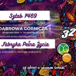 Plakat WOŚP 2024 z danymi sztabu II LO w Dąbrowie Górniczej