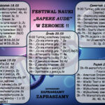 plakat z rozkładem 1. festiwalu nauki