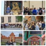kolaż zdjęć uczniów z wycieczki do Wilna