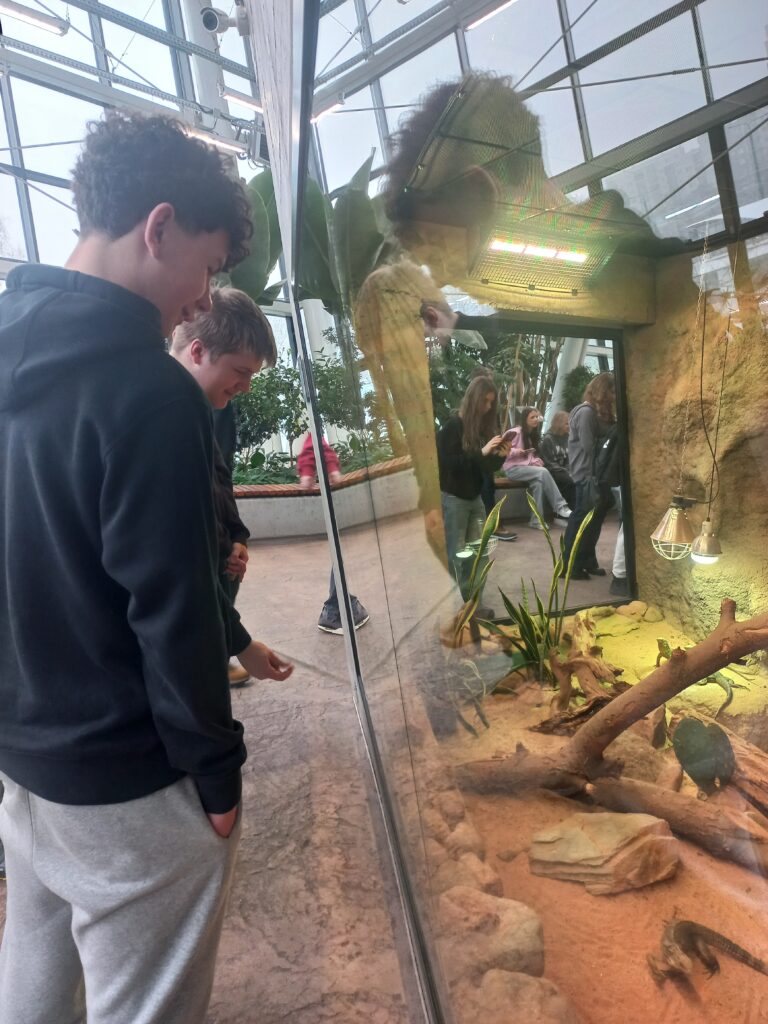uczniowie w egzotarium