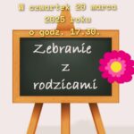 sztaluga z napisem zebranie z rodzicami